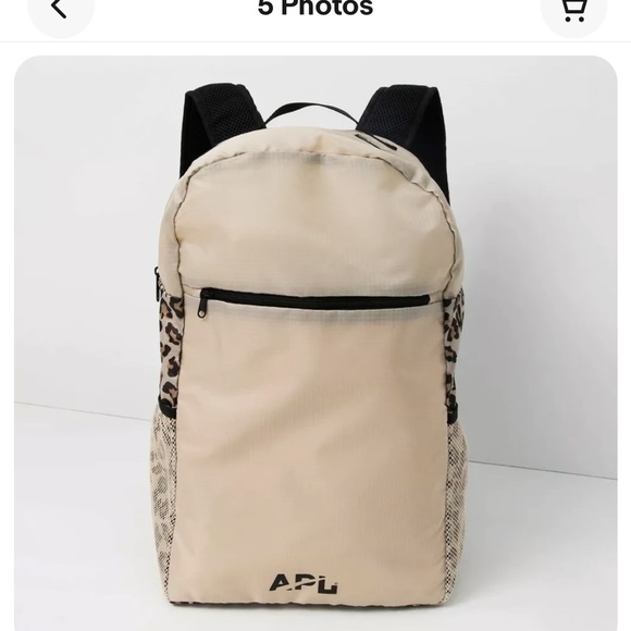 APL Packable Backpack, Cream & Leopard Print - Picture 1 of 5